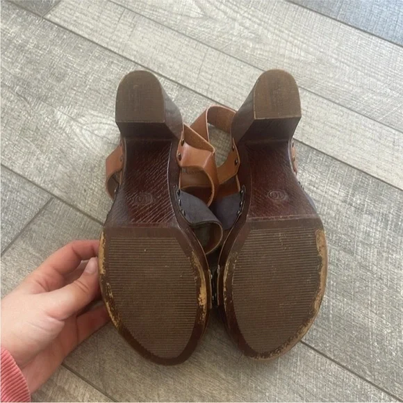 Madden Girl Mixxx Mob Wife Size 10 Strappy Wood High Heels. - Picture 5 of 7